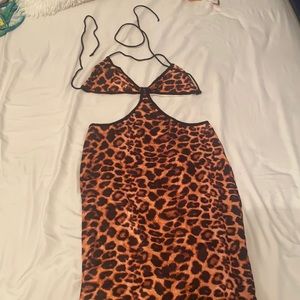 Cheetah Open Back Dress